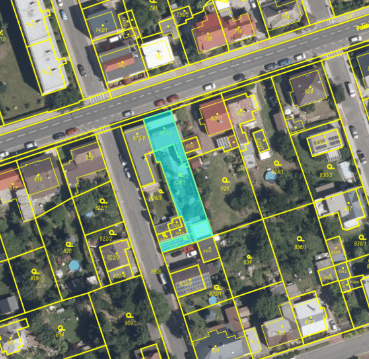 Katastrální mapa pozemku